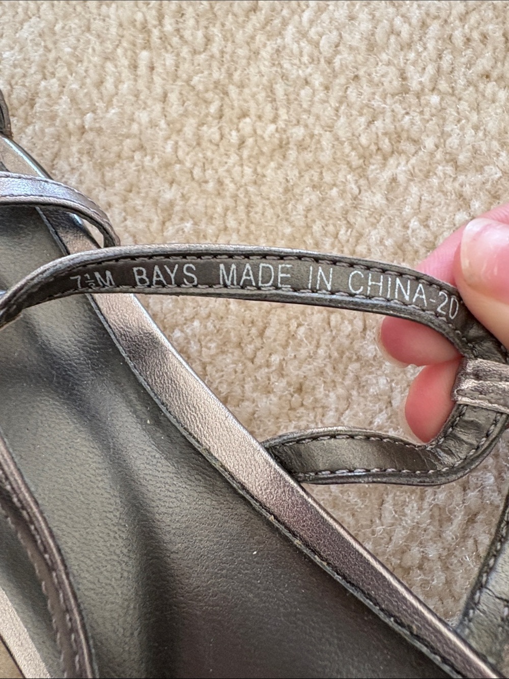 Impo Metallic Pewter Strappy Flat Sandals - Picture 2 of 2